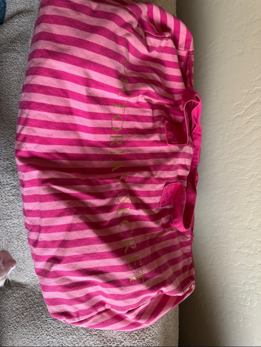 Victoria's Secret Pink Striped Weekender Tote